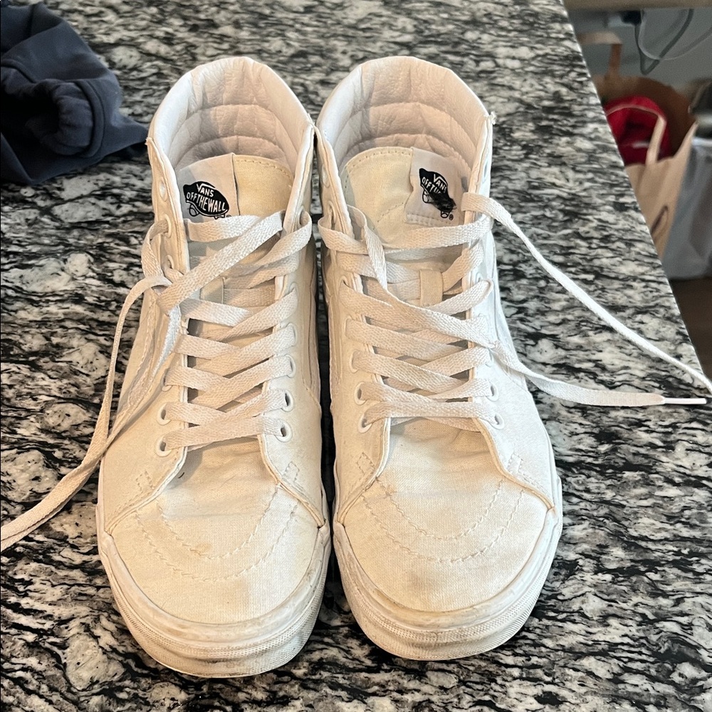 White Vans High-Top Sneakers